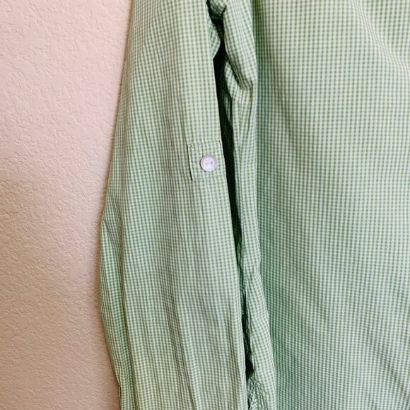 Banana Republic green shirt  Pin checks pattern long sleeve  button shirt size S - Picture 9 of 14